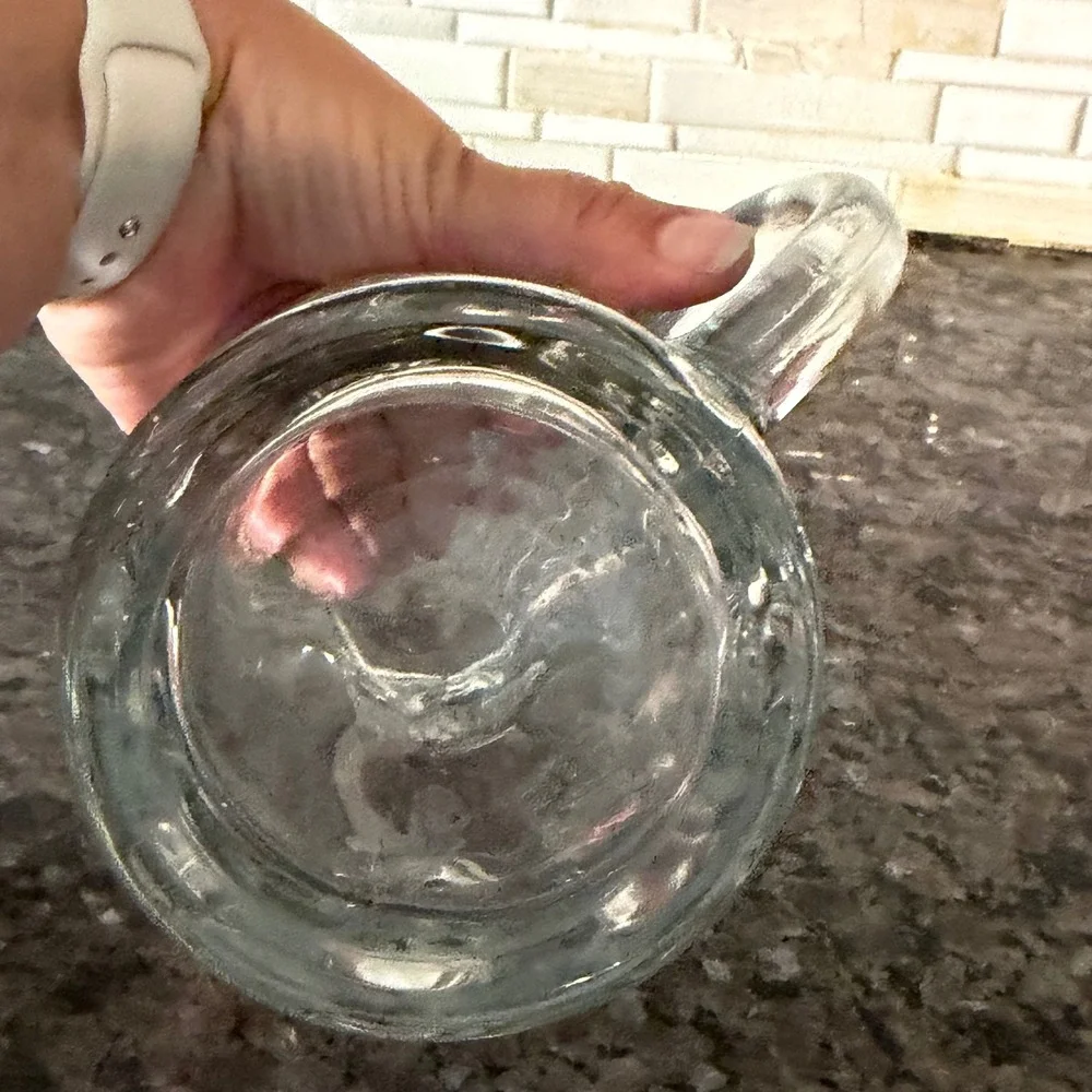 Vintage  Dimpled Beer Mug glass 0.5L Clear German Style Oktoberfest Stein